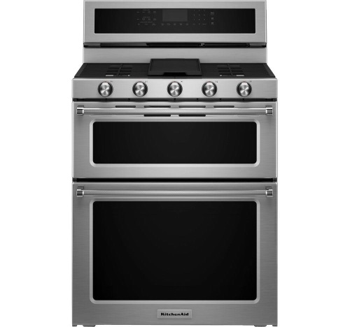 KitchenAid® 30-Inch 5 Burner Gas Double Oven Convection Range - Stainless Steel KFGD500ESS KitchenAid® 30-Inch 5 Burner Gas Double Oven Convection Range - Stainless Steel KFGD500ESS