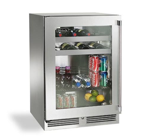 Perlick  24" Signature Series Beverage Center -Stainless Steel W/Glass Door HP24BS-3R