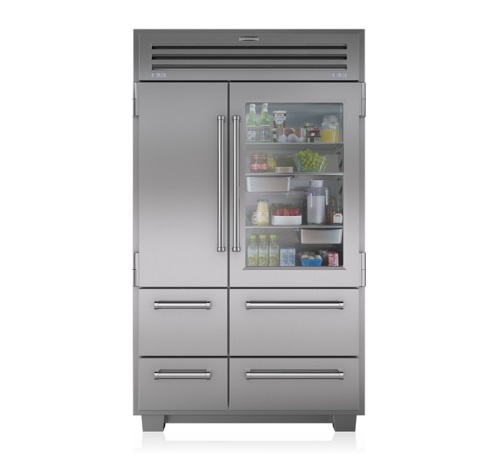 Sub-Zero 48" Pro Refrigerator/Freezer W/Glass Door - Stainless Steel 648PRO/G