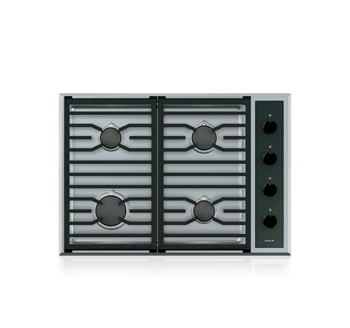 Wolf 30" Transitional 4 Burner Gas Cooktop- Stainless Steel CG304T/S Wolf 30" Transitional 4 Burner Gas Cooktop- Stainless Steel CG304T/S