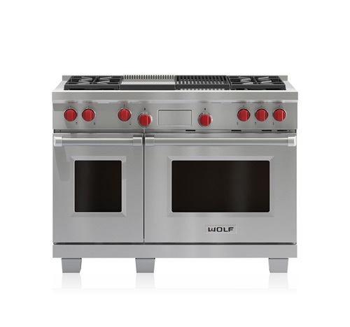 Wolf 48" Dual Fuel Range 4 Burner with Charbroiler & Griddle DF484CG Wolf 48" Dual Fuel Range 4 Burner with Charbroiler & Griddle DF484CG