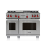 Wolf 48" Dual Fuel Range 4 Burner with Charbroiler & Griddle DF484CG