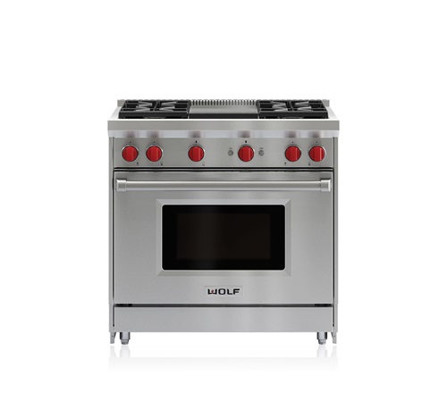 Wolf 36" Gas Range 4 Burner with Griddle GR364G Wolf 36" Gas Range 4 Burner with Griddle GR364G